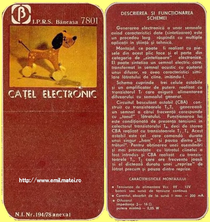 Kit 7801 - Catel electronic - Descriere functionare