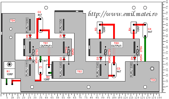 Cebora TIG SOUND AC/DC 1835/M - PCB Diode group (28) code 5.605.555