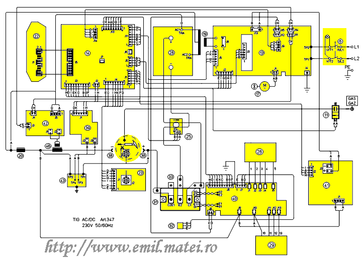 Schema bloc Cebora TIG SOUND AC/DC 1835/M