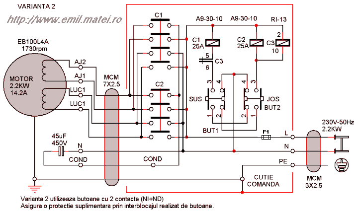 Circuit de comanda pentru un elevator electric