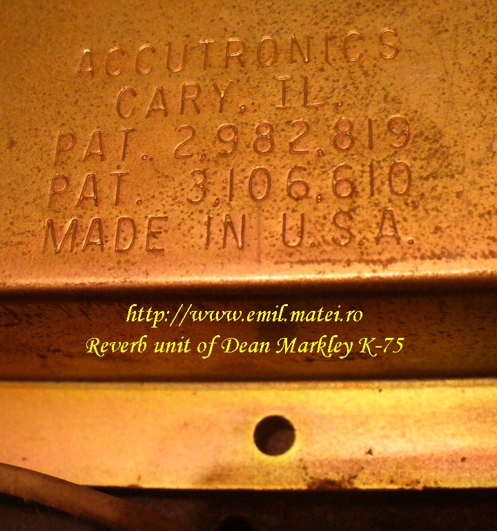 Reverb Unit of My amplifier Dean Markley K-75 Reverb Unit of My amplifier Dean Markley K-75